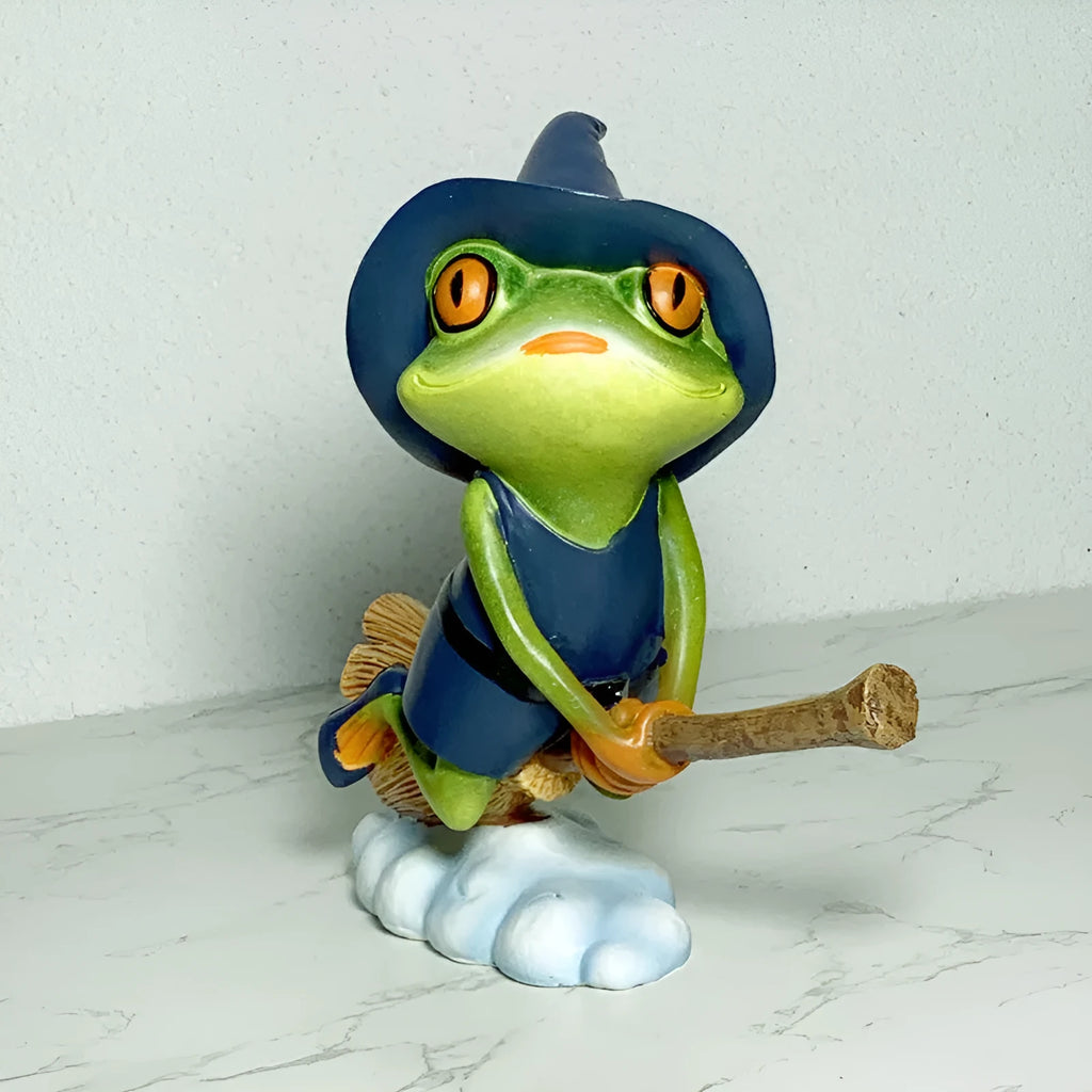 A green European style yoga frog ornament made from plastic and resin for home decoration.
