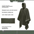 Green fleece multifunctional thermal camping sleeping bag wearable cloak for 1 person outdoor use