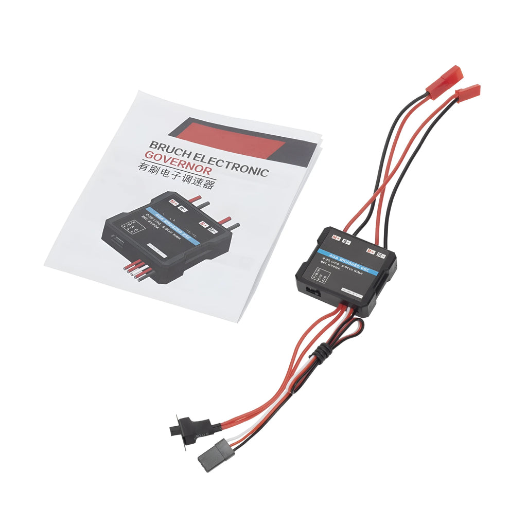 Small Boat 40A miniature brushed electronic speed controller for 1/16 RC trucks.