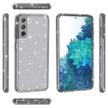 Samsung Galaxy phone case in TPU and PC hard-shell design, drop-resistant and shockproof, shown in flash grey.