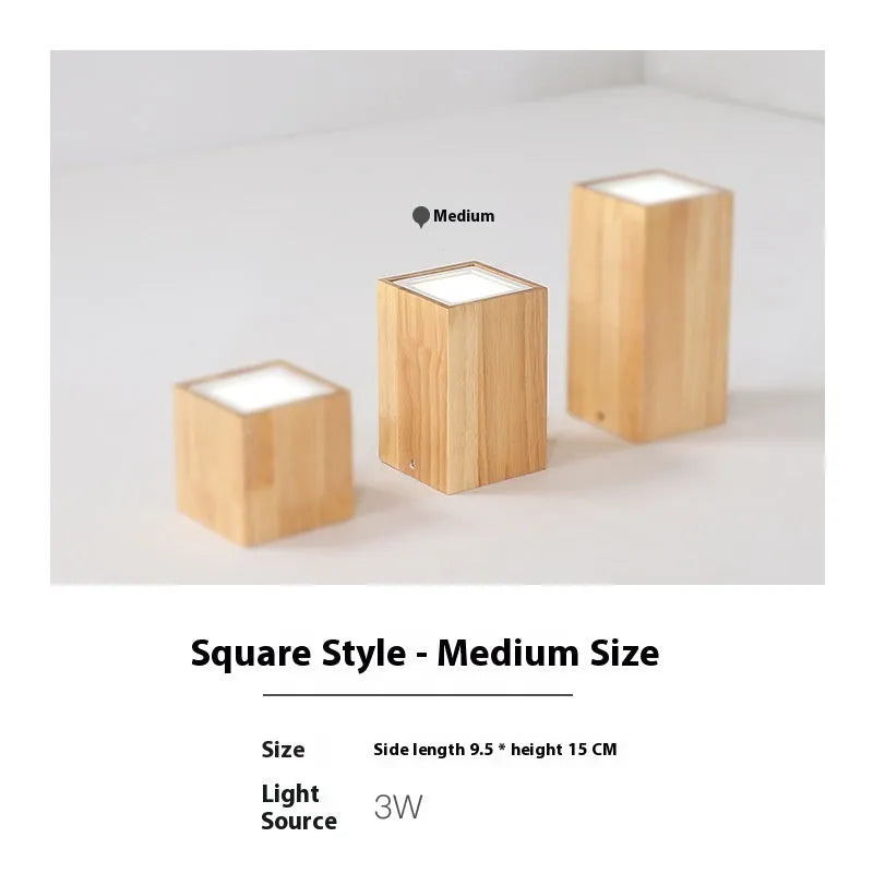 Wood colour surface mounted downlight in round or square shape for corridor ceiling installation