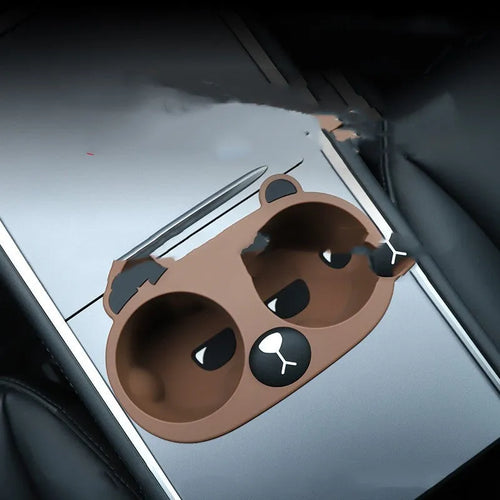 Silicone cup holder limiter for car central console in grey, tan, or pink