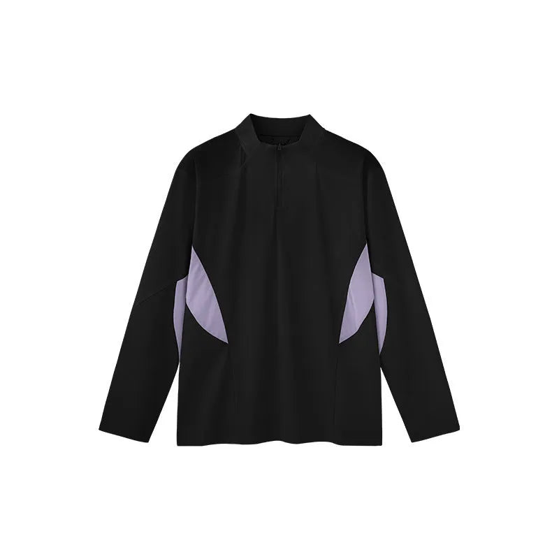 Men's lightweight polyester casual shirt in black long sleeve option showing solid colour design