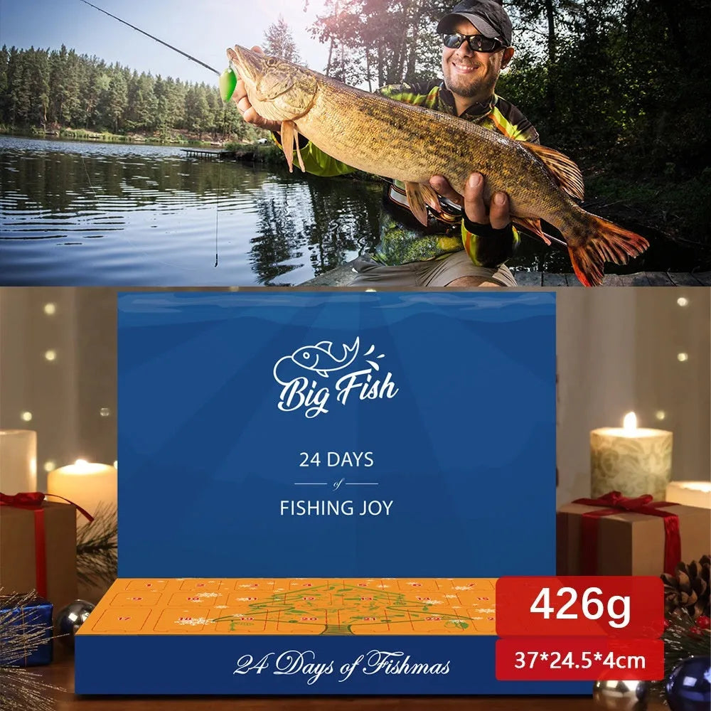 Blind box fishing gear Christmas gift set with 24 metal pieces and 426g total weight