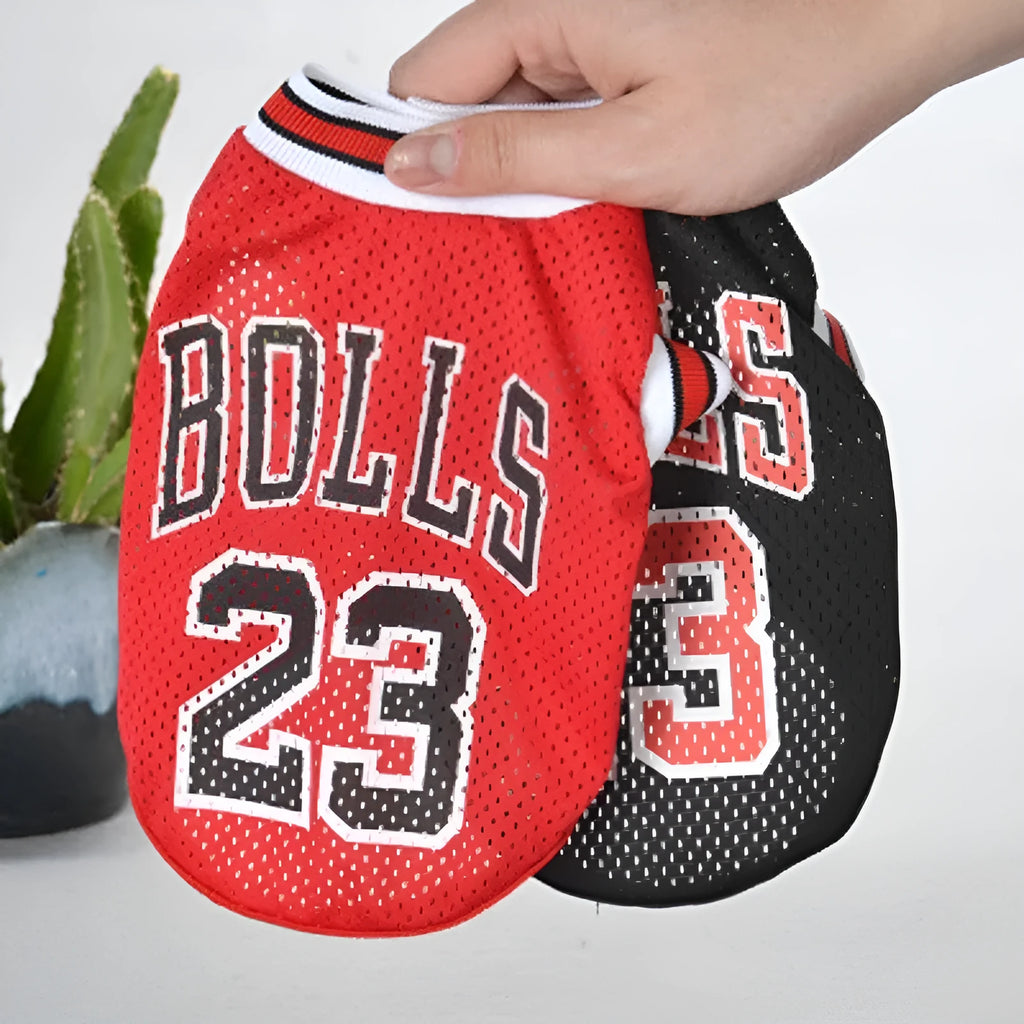 Black and red casual polyester dog sweatshirt vest for sizes S M L XL XXL.