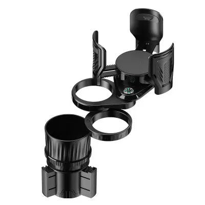 Carbon fibre black ABS car cup holder with adjustable retractable base.