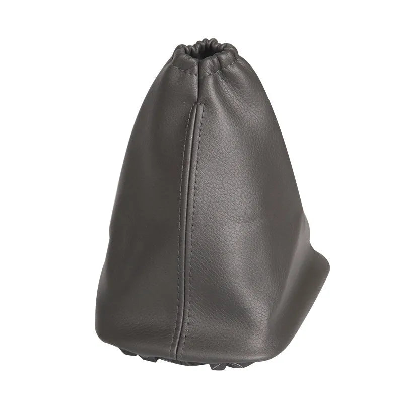 Black genuine leather car shift lever dirt-proof protective sleeve.