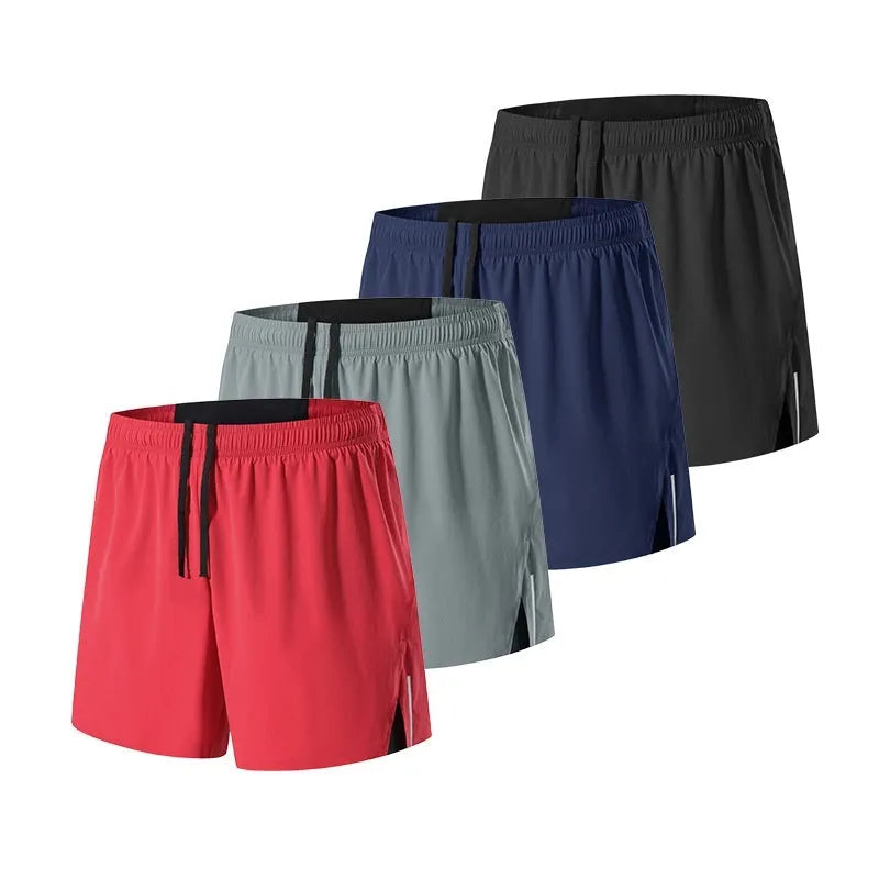 Man's high-waist loose fit off-road running shorts in black, showing quick-dry fabric and inner lining detail.