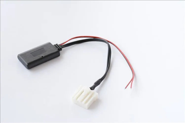 Black Mazda Bluetooth audio adapter cable for 2006-2008 Mazda 3 and Mazda 6 vehicles with MEDIA key compatibility