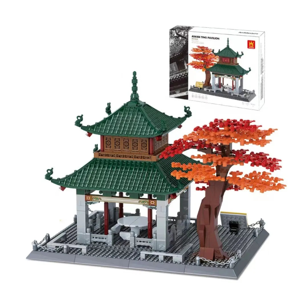 Wange building blocks set with over 800 ABS plastic pieces for landmark construction