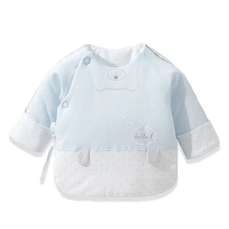 Hani half-back cotton baby top for newborns in yellow, 59cm height, round neck, 100% cotton
