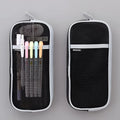 Square mesh pencil case in Grey black, transparent stationery storage bag for exams and office