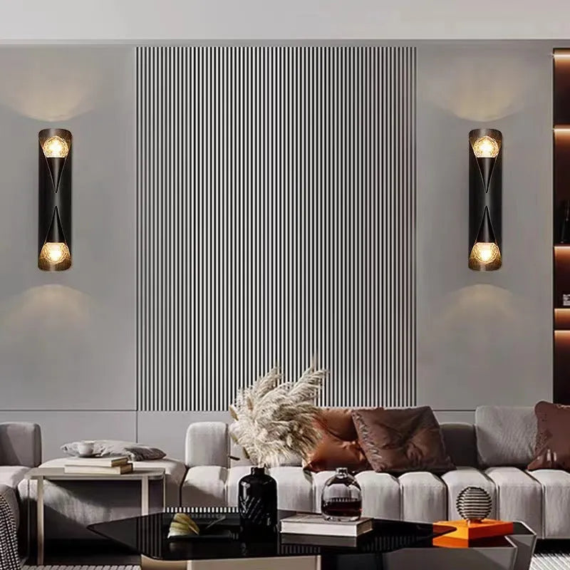 Copper wall lamp 23 × 5.5cm warm light 220V in copper or matte black for indoor walls