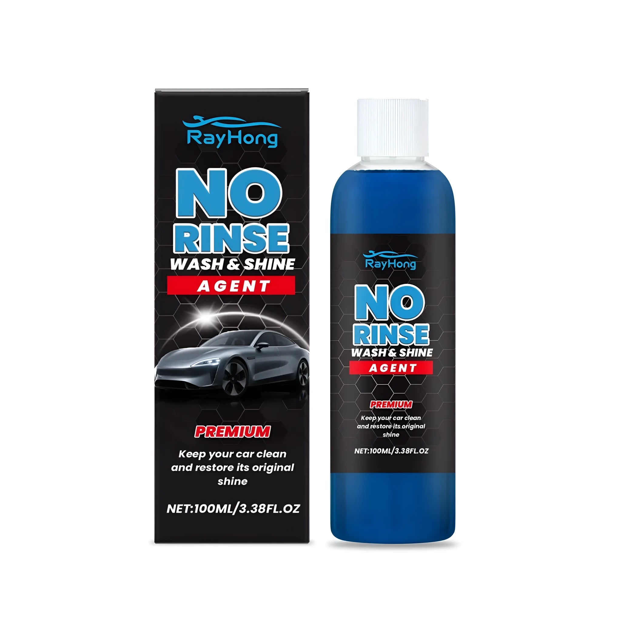 100ml bottle of no rinse wash and shine car cleaner with PTFE
