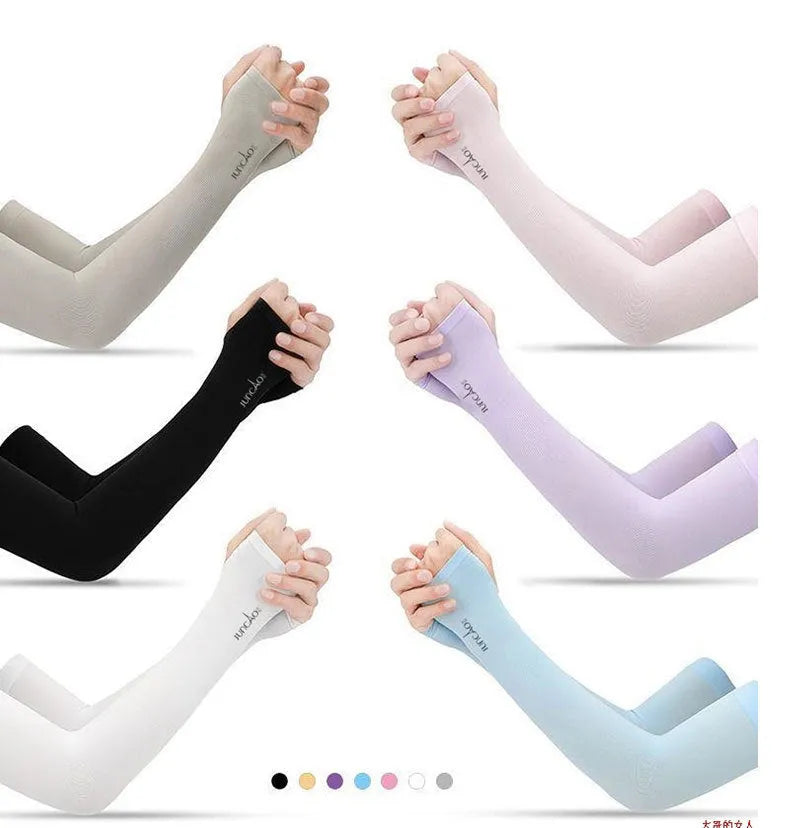 Unisex open-finger driving sun protection sleeves in five colour options