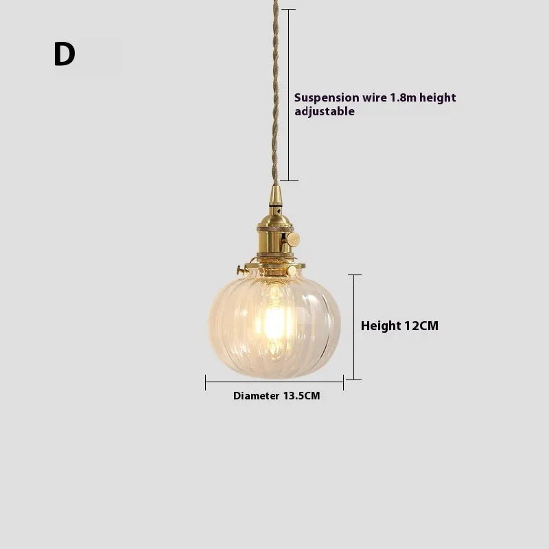 American retro small pendant droplight with warm white bulb and set of six colour filters A to F.