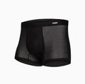 Seamless antibacterial fitness shorts in colours green, black, blue, and silver on a size chart.