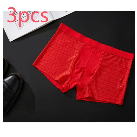 Men's solid colour modal boxer briefs with U-convex design on a white background.