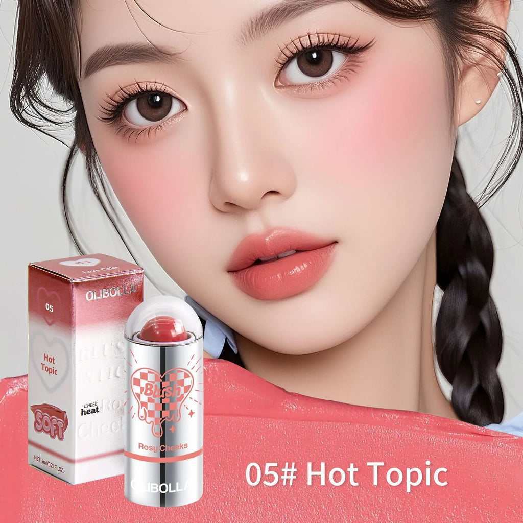 Paste Natural Repair Brightening Blusher Stick in six colour options on white background