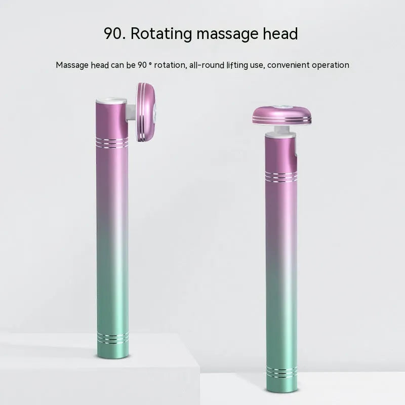 Facial lifting eye beauty instrument in pink, 143.5mm, with vibration and colour light