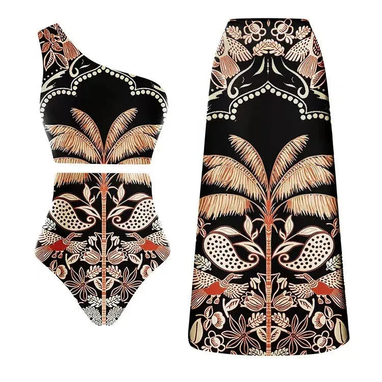 Ladies' one-piece swimsuit in polyester fabric, available in multiple colours and designs