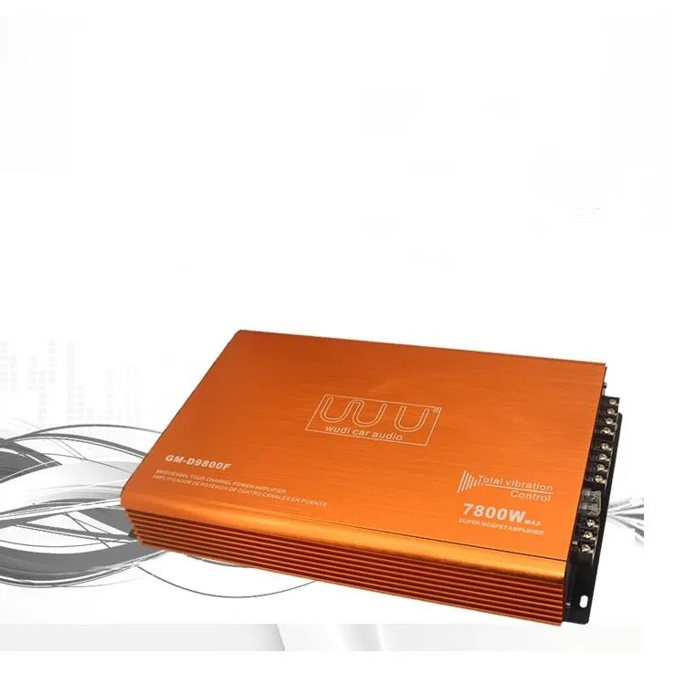 Car four-way power amplifier 7800W 4-channel audio aluminium alloy chassis 2.7kg