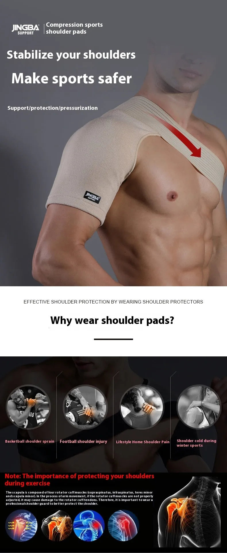 Adjustable one shoulder sports protective gear with breathable strap in skin colour
