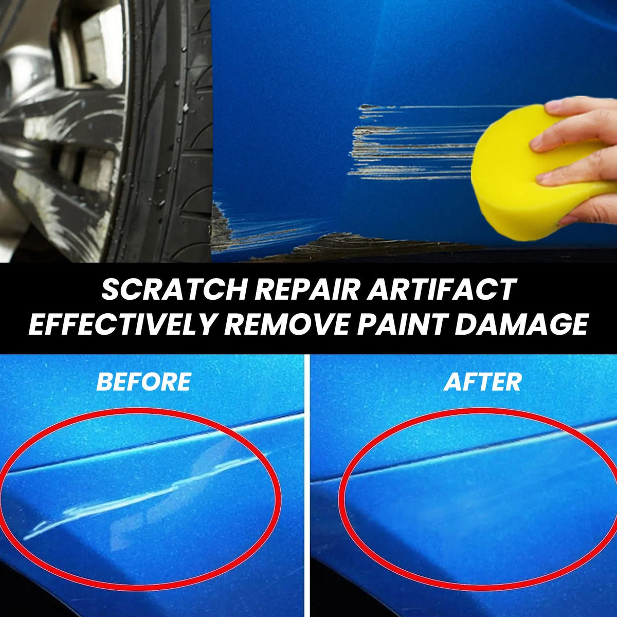 Six nano scratch repair cloths for cars, each 20x10cm, made from chemical fibre, shown stacked.