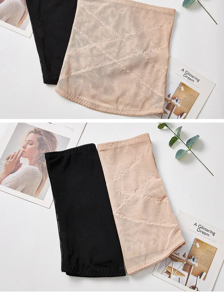 Thin mesh belly band for postpartum waist support in black and skin colour options
