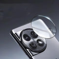 Tempered glass lens protector for OnePlus 12, Find N3, and OnePlus 11 front camera with black ring.