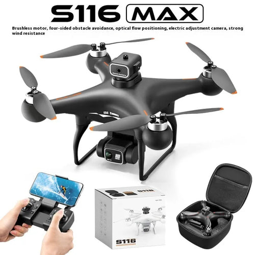 Black HD brushless UAV drone with four-side obstacle avoidance and camera for flight training