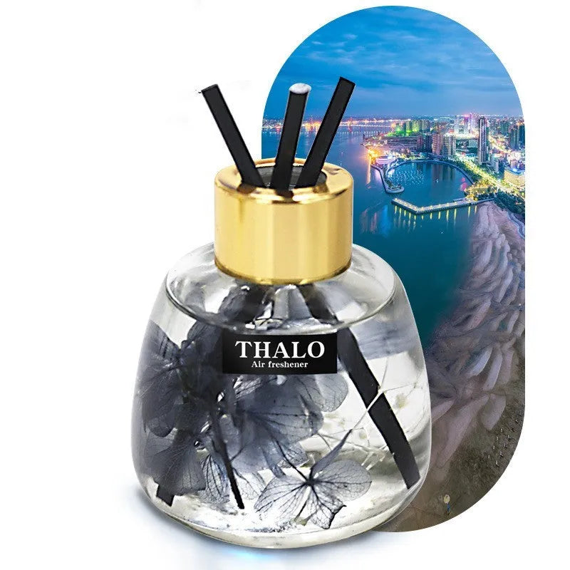 Glass car perfume ornament with creative bottle design and loose incense function