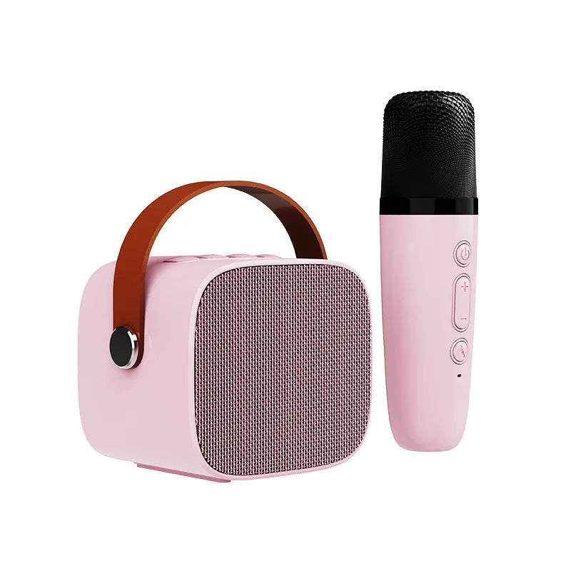 Compact wireless Bluetooth speaker with microphone in white, pink or blue colour options