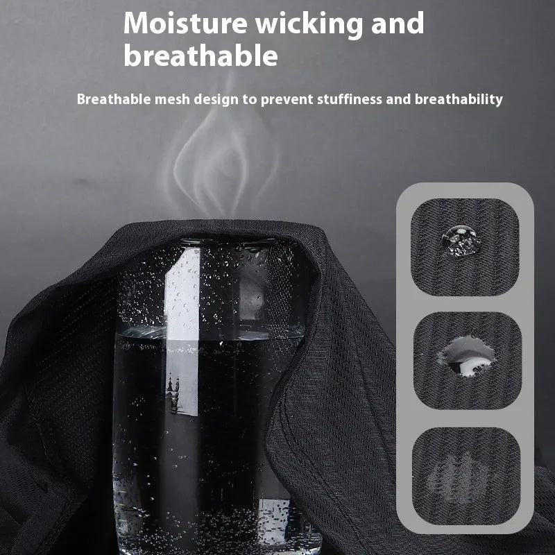 Black Ice Silk cycling mask for sun protection, free size, lying flat on surface