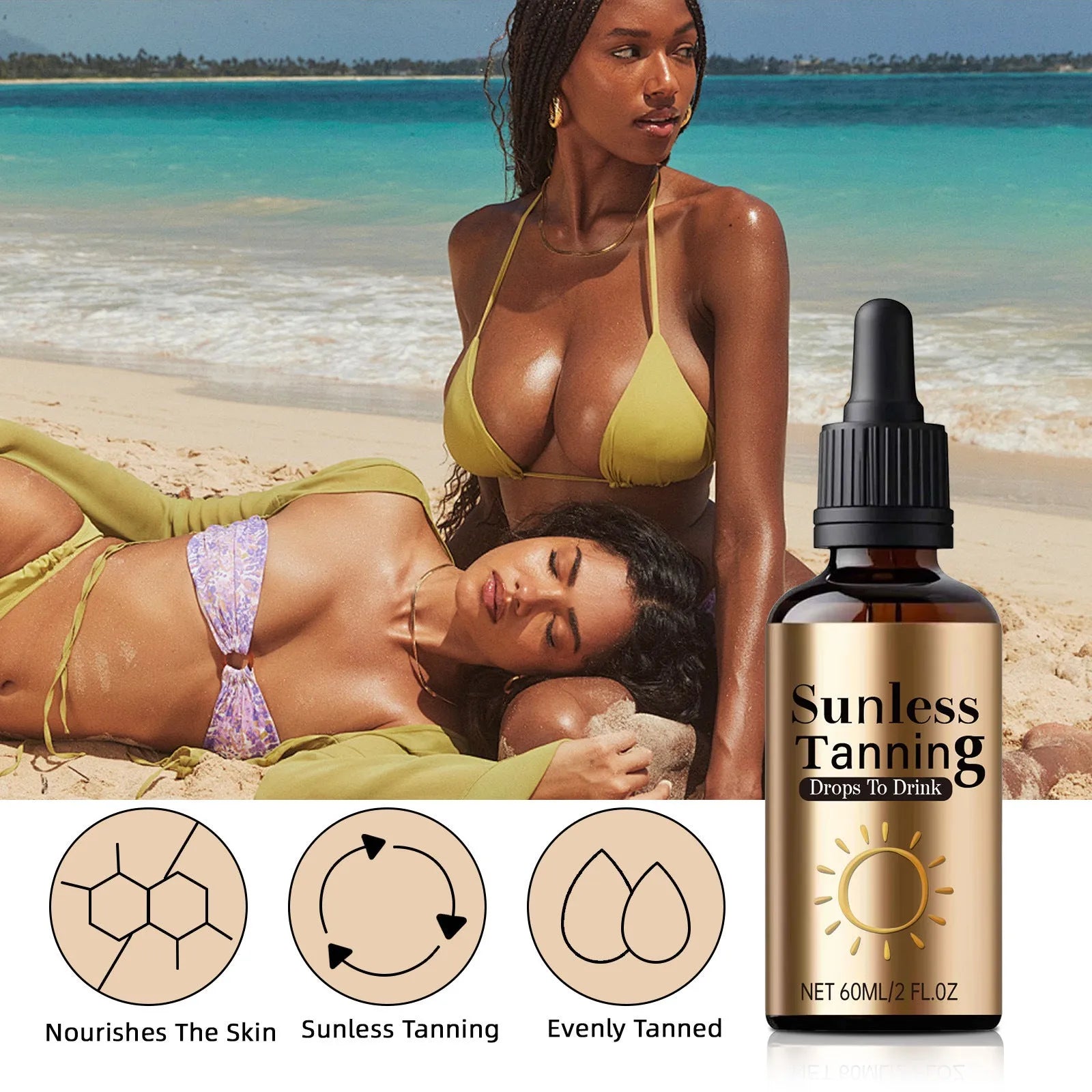 Black 60ml oral drops bottle for outdoor first aid and family medical supplies
