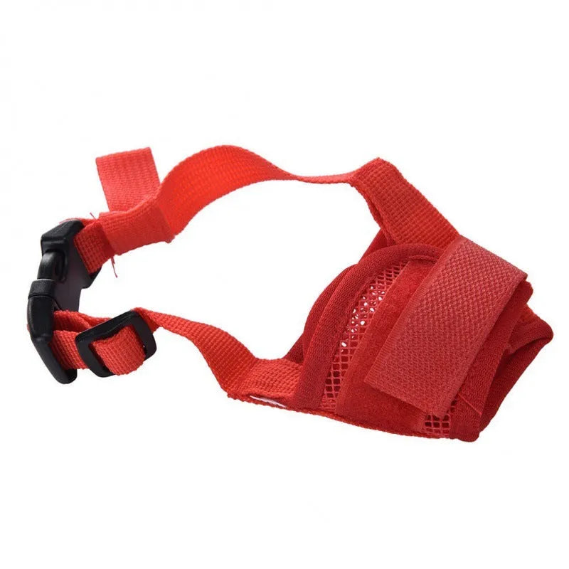 Adjustable plastic dog muzzle in basket design available in multiple colours for safety and behavioural control