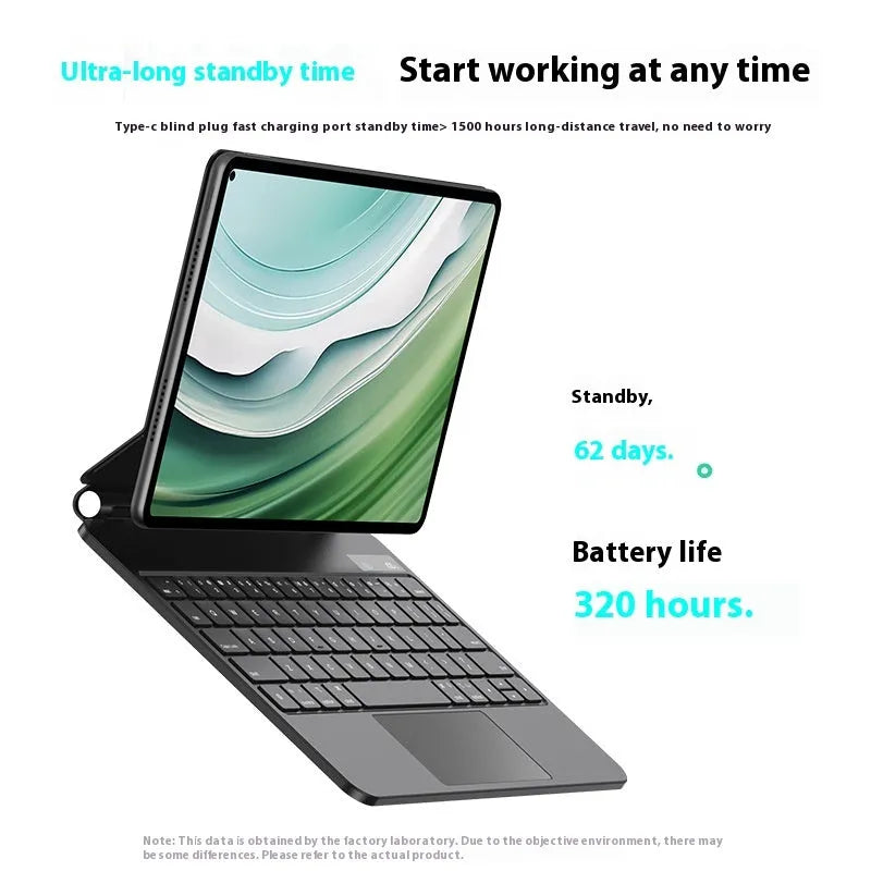 Huawei Matepad magnetic wireless keyboard cover in black or white with Bluetooth connectivity