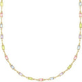 Geometric ladies alloy necklace with coloured glass pendant on a 41-50cm chain.