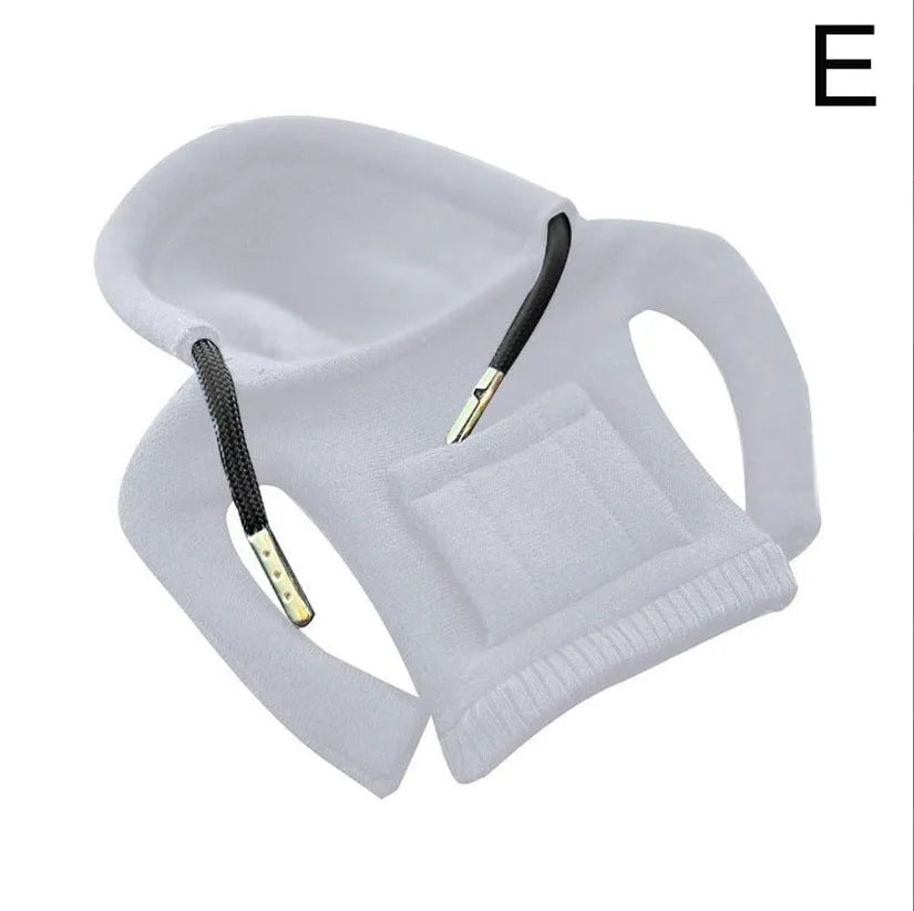 Cloth car gear shift knob cover in various colours showing 13x8cm dimensions