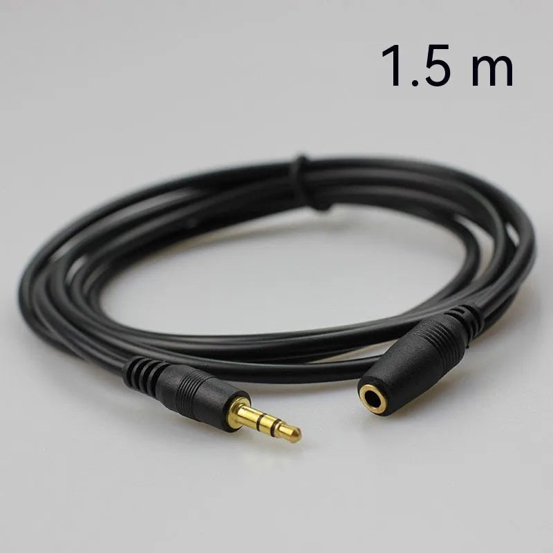 3.5mm stereo audio extension cable, male to female, 24K gold-plated plug, oxygen free copper, PVC cover