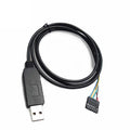 Black FT232 USB to TTL download cable with 6-pin connector and 1 metre length for programming