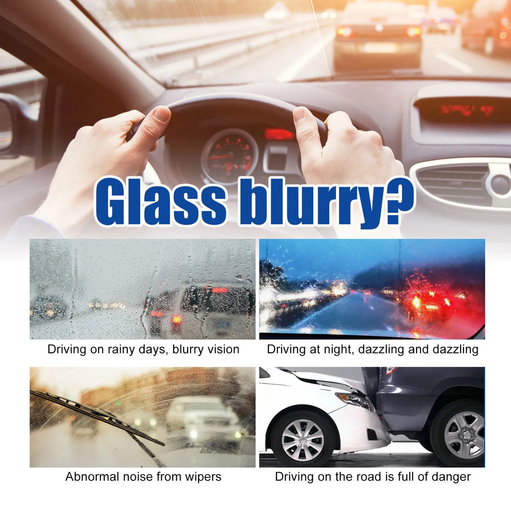 Car glass oil film remover 120ml bottle with sponge applicator for windscreen cleaning