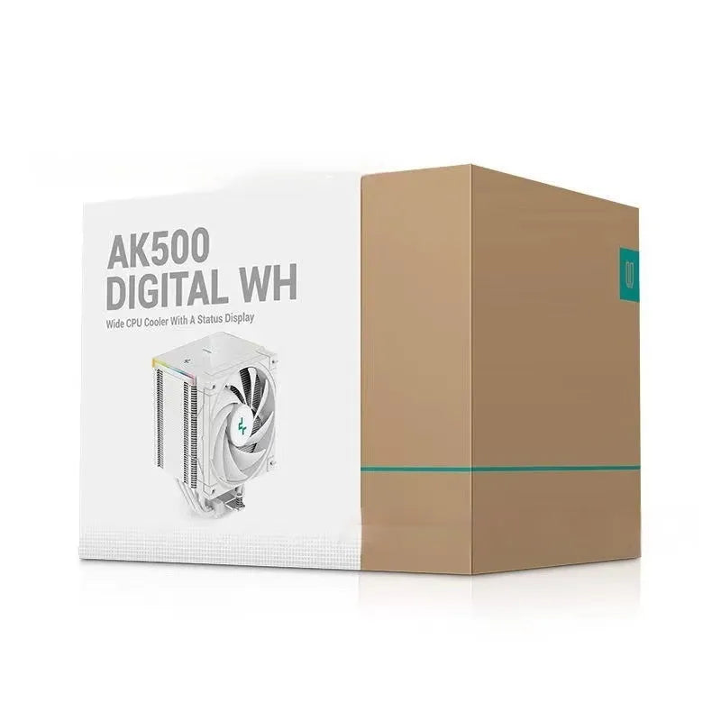 Twin tower CPU air cooler with digital display and copper-aluminium construction