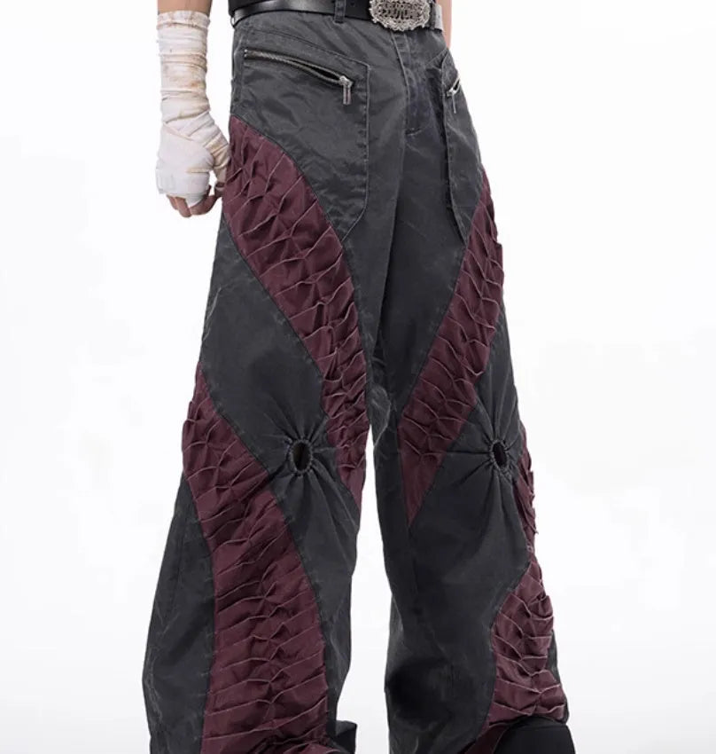 Retro three-dimensional keel casual pants in rayon fabric for summer sports wear