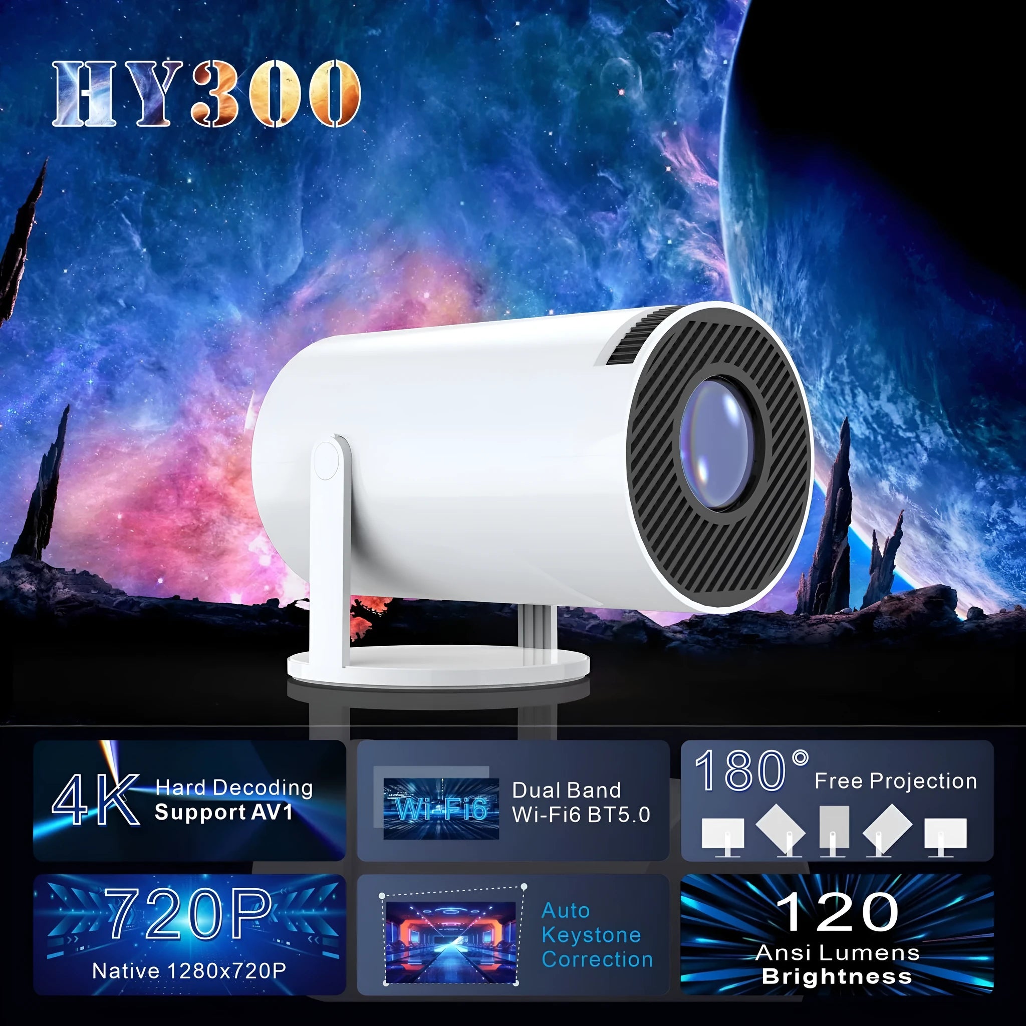 H713 ultra high definition 4K mini projector in compact design suitable for home office and conference use