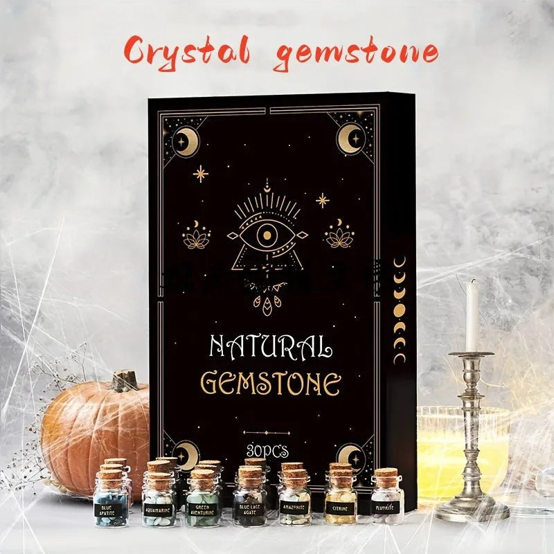 Small gravel bottle with colourful white crystal stones in a drift bottle gift box, American style
