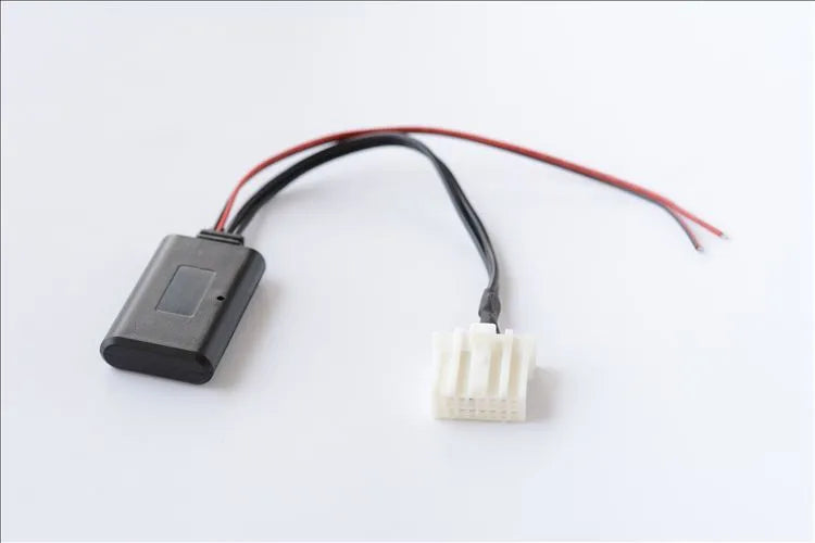 Black Mazda Bluetooth audio adapter cable for 2006-2008 Mazda 3 and Mazda 6 vehicles with MEDIA key compatibility