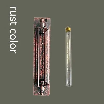 Industrial retro flute-shaped iron wall lamp in black bronze rust or silver finish