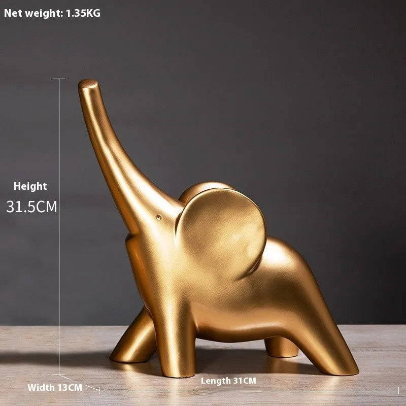 Modern minimalist resin elephant ornament in rose gold or white colour, available in large and small sizes.