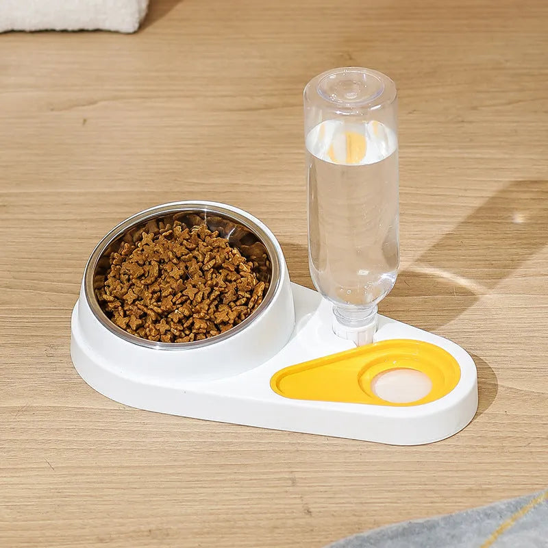 Automatic plastic pet bowl water fountain for cats in white colour with recirculating basin